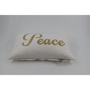 Devi Designs Decorative Throw Pillow Feather Filled Gold Peace Embroidered